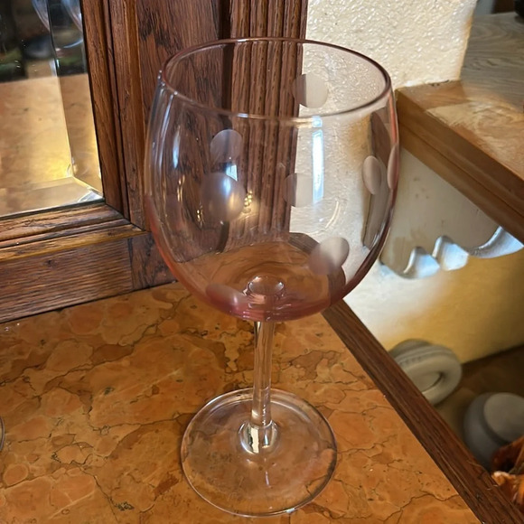 Waterford Marquis Crystal Polka Dot Wine Glass Goblet Pink - Picture 3 of 3